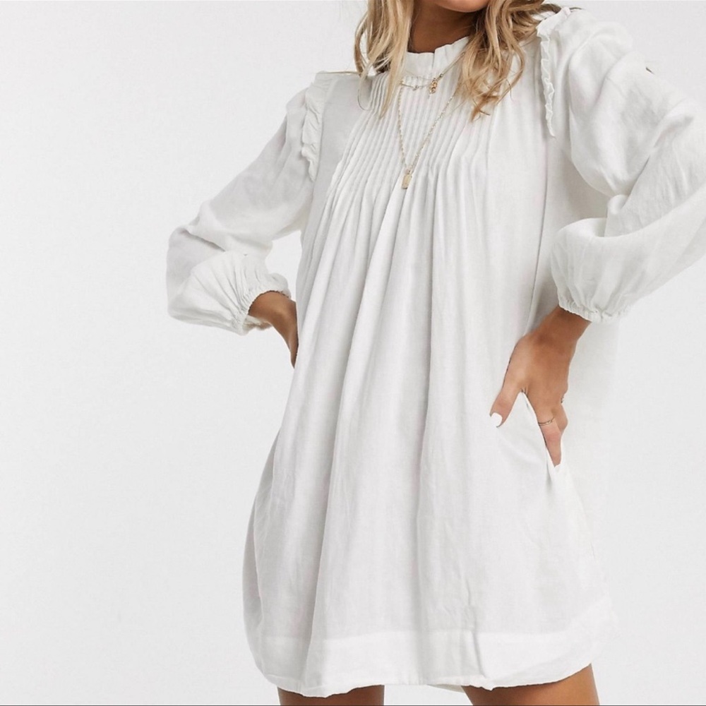 Free People Clover Pintuck Linen Blend Tunic